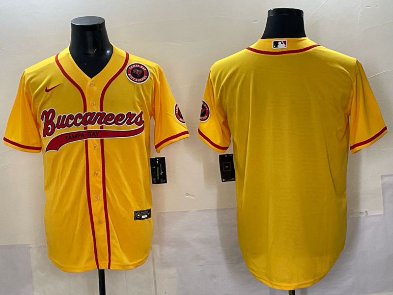 Men 2025 Tampa Bay Buccaneers Blank Yellow Joint Name Nike Limited NFL Jersey style 02